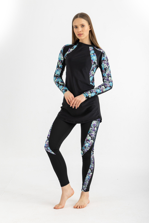 Asymmetrical Basic Swimsuit - Meta Floral - Libra Sport