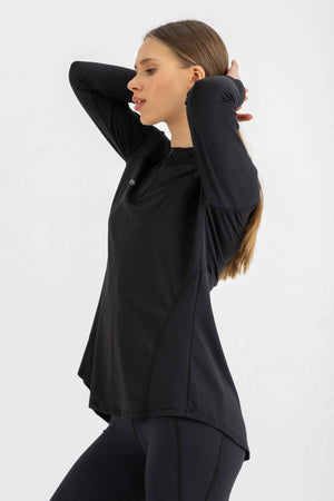 Ruffle Top - Black - Libra Sport