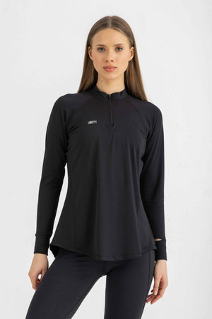 Ruffle Top - Black - Libra Sport