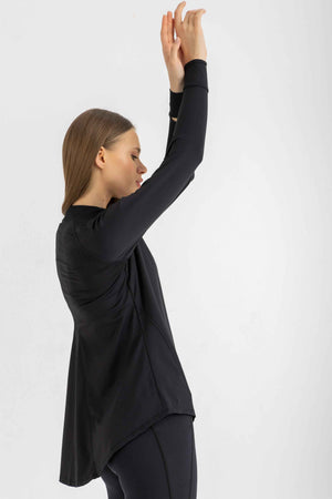 Ruffle Top - Black - Libra Sport