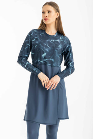 Motion Wave Swim Top - Deep Green - Libra Sport