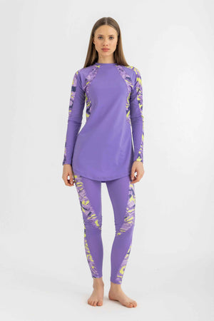 Asymmetrical Basic Swimsuit - Digital Daydream - Libra Sport