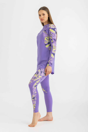 Asymmetrical Basic Swimsuit - Digital Daydream - Libra Sport