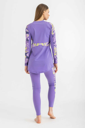 Asymmetrical Basic Swimsuit - Digital Daydream - Libra Sport