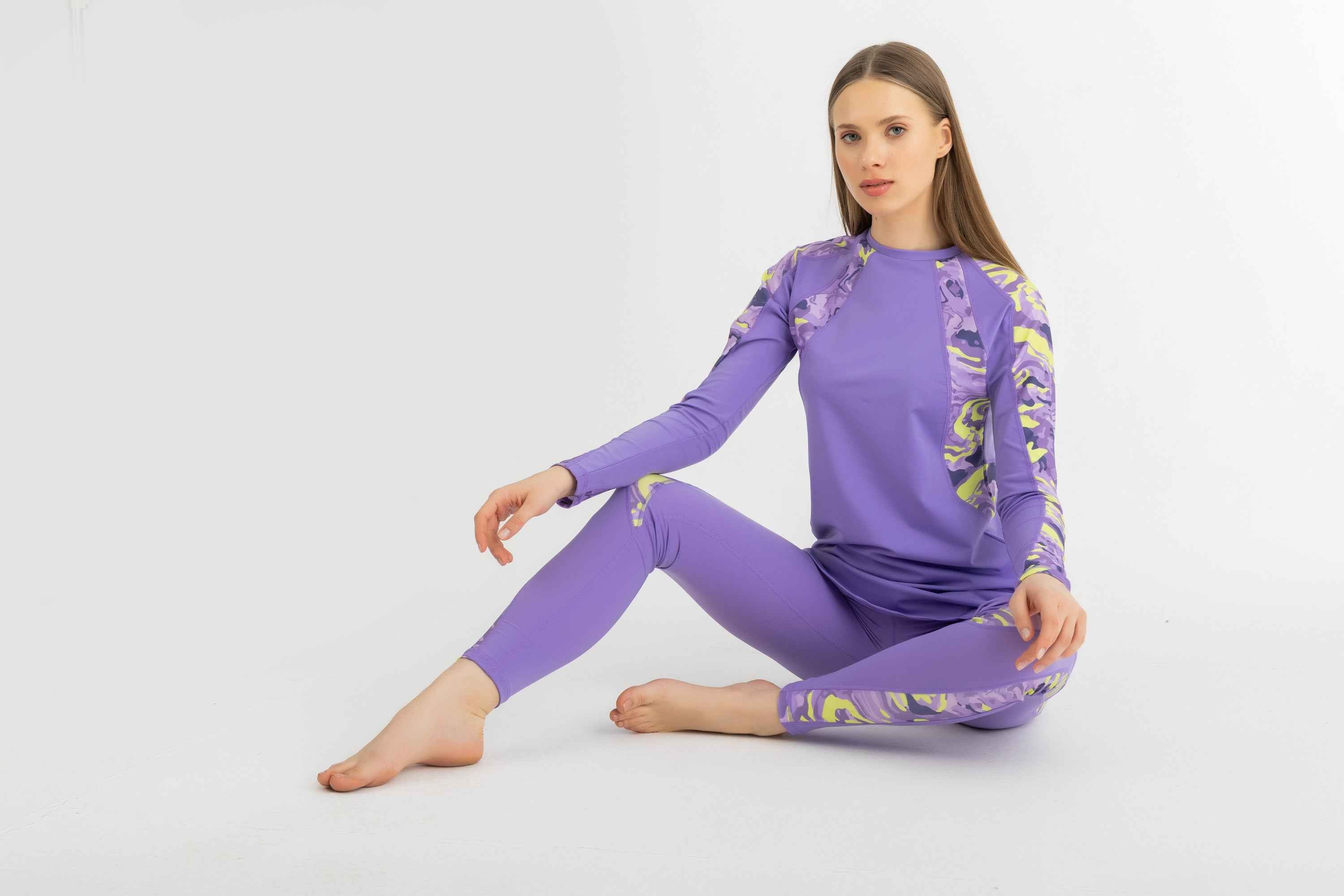 Asymmetrical Basic Swimsuit - Digital Daydream - Libra Sport