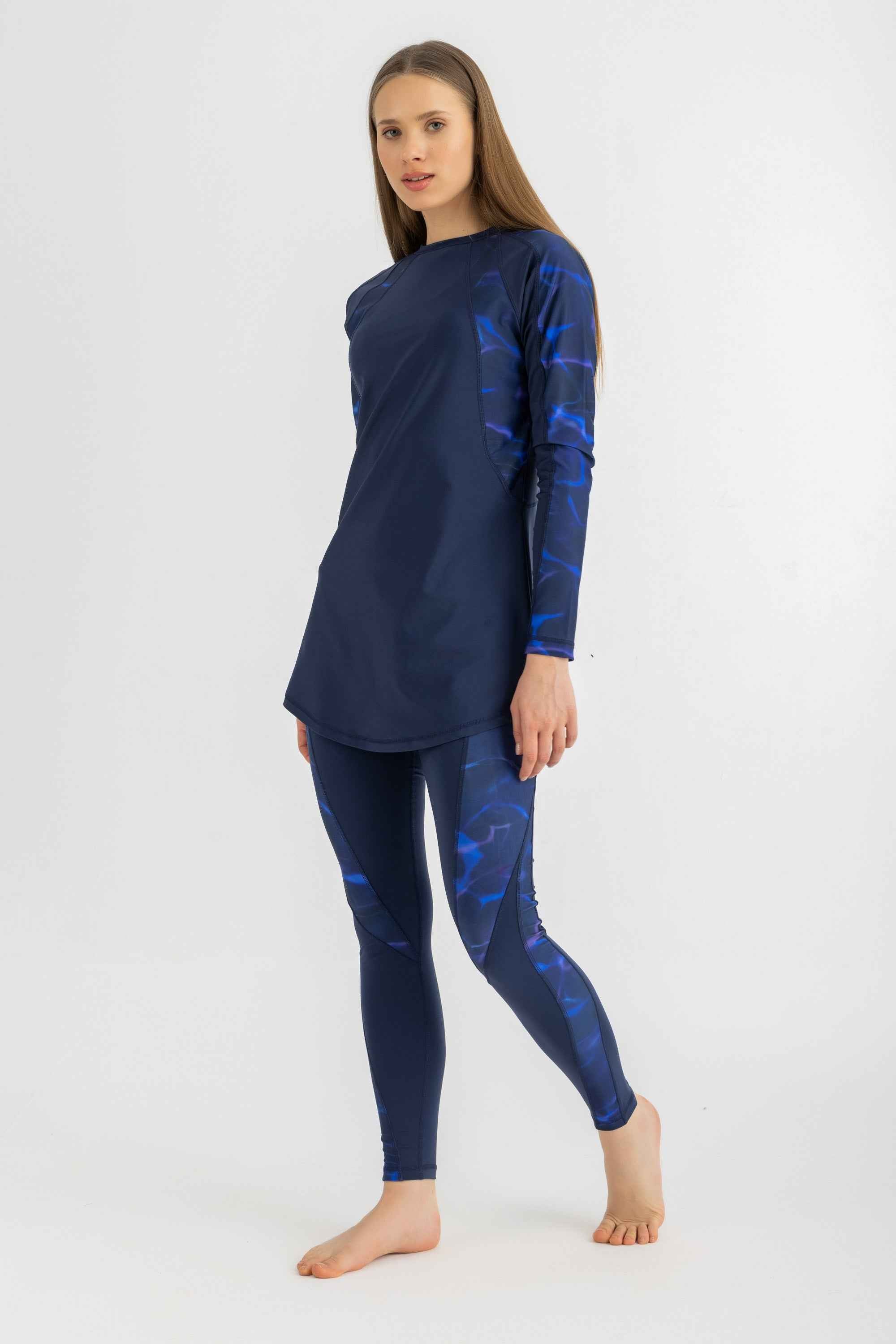 Asymmetrical Basic Swimsuit - Midnight Blue - Libra Sport