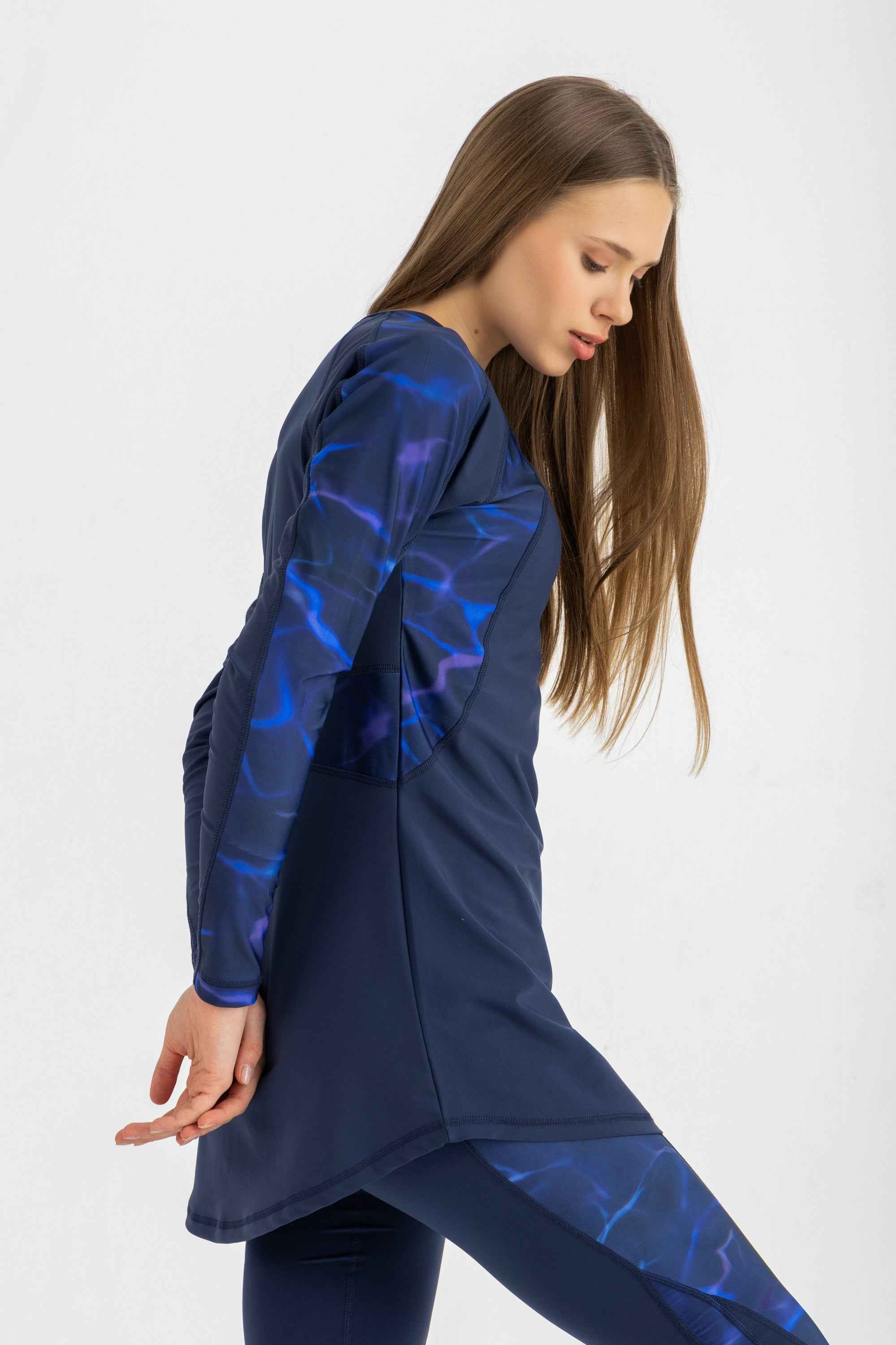 Asymmetrical Basic Swimsuit - Midnight Blue - Libra Sport