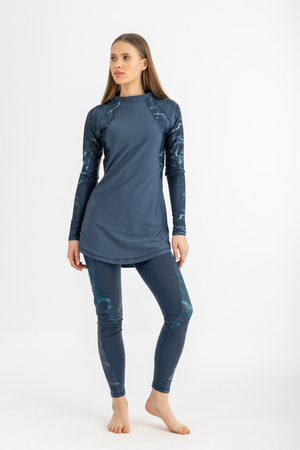 Asymmetrical Basic Swimsuit - Deep Green - Libra Sport