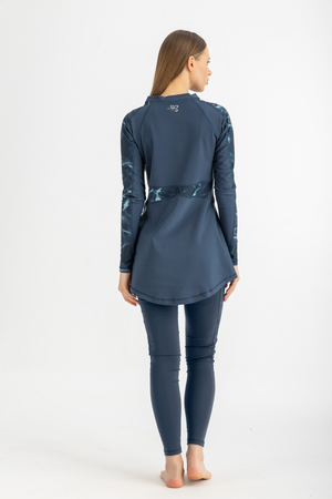 Asymmetrical Basic Swimsuit - Deep Green - Libra Sport