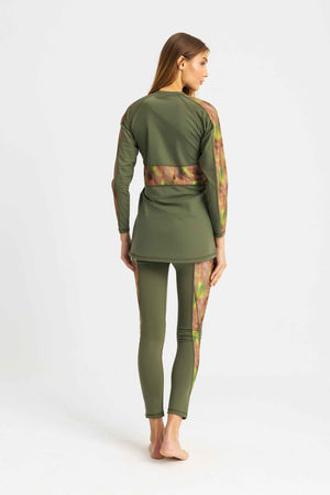 Asymmetrical Basic Swimsuit - Forest Haze - Libra Sport