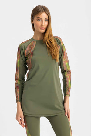 Asymmetrical Basic Swimsuit - Forest Haze - Libra Sport