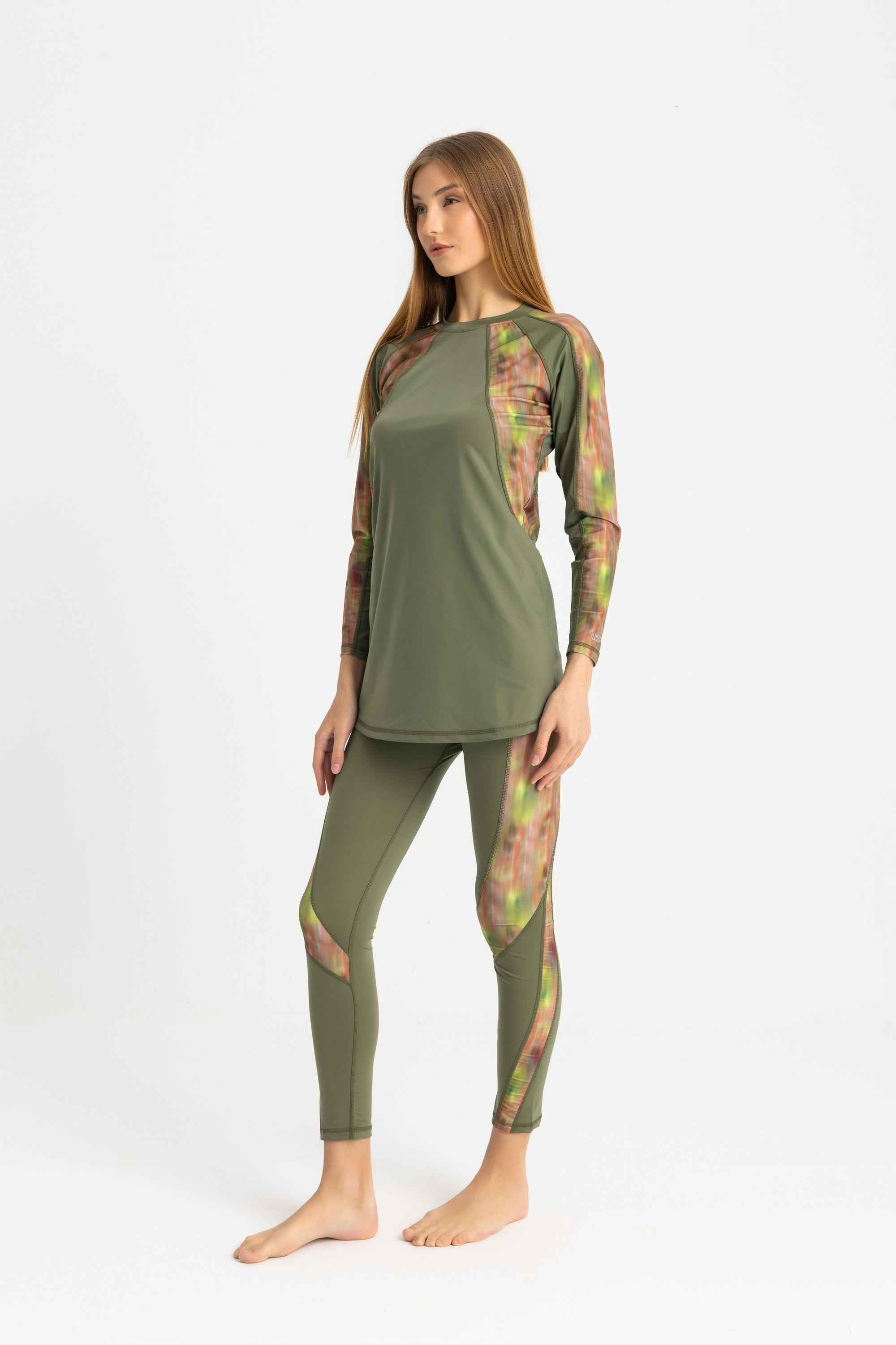 Asymmetrical Basic Swimsuit - Forest Haze - Libra Sport