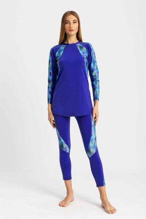 Asymmetrical Basic Swimsuit - Blue Haze - Libra Sport