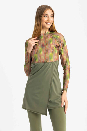 Motion Wave Swim Top -Forest Haze - Libra Sport