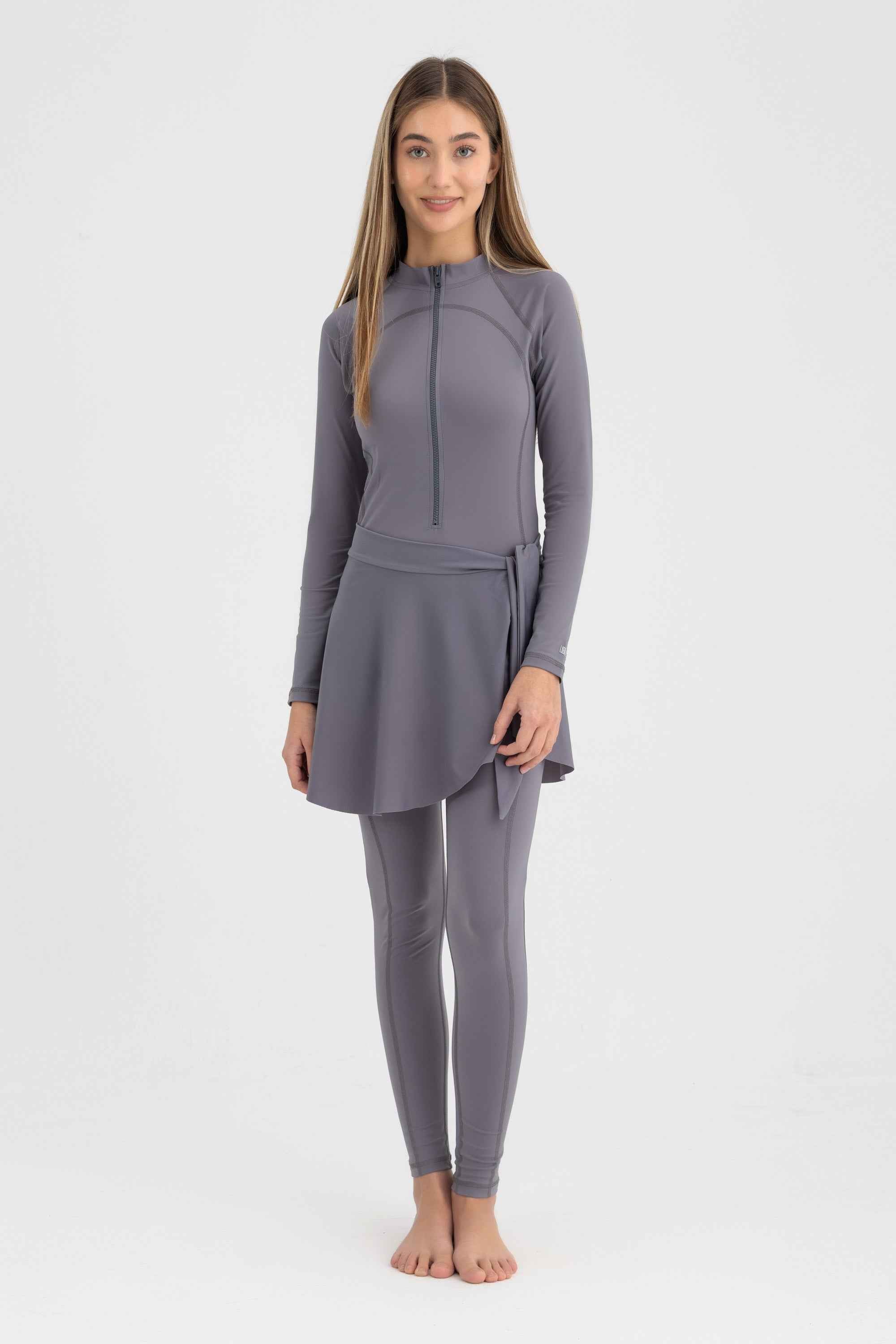 Wave Cover-Up Skirt - Charcoal - Libra Sport