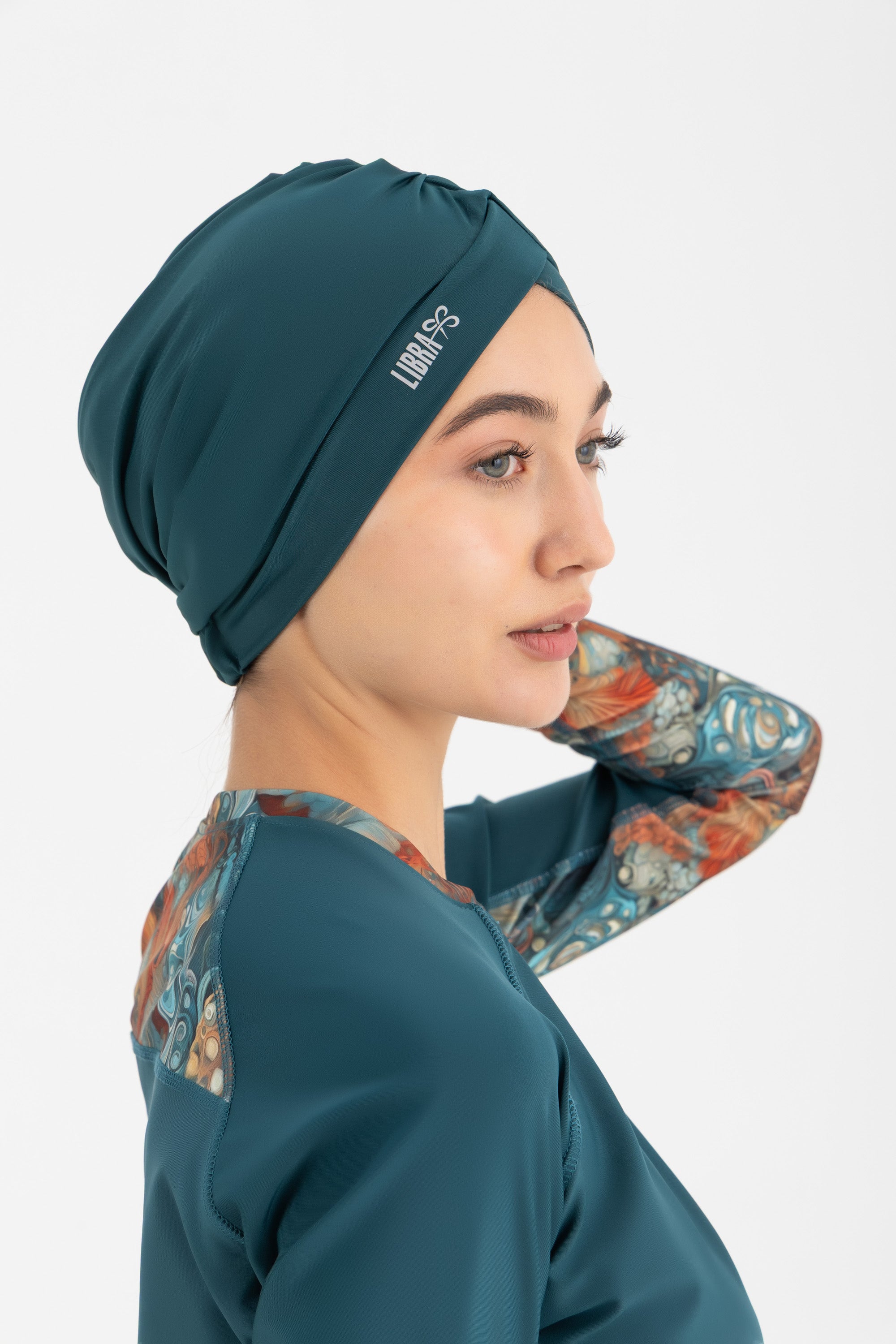 Sleek Swim Turban - Deep Teal