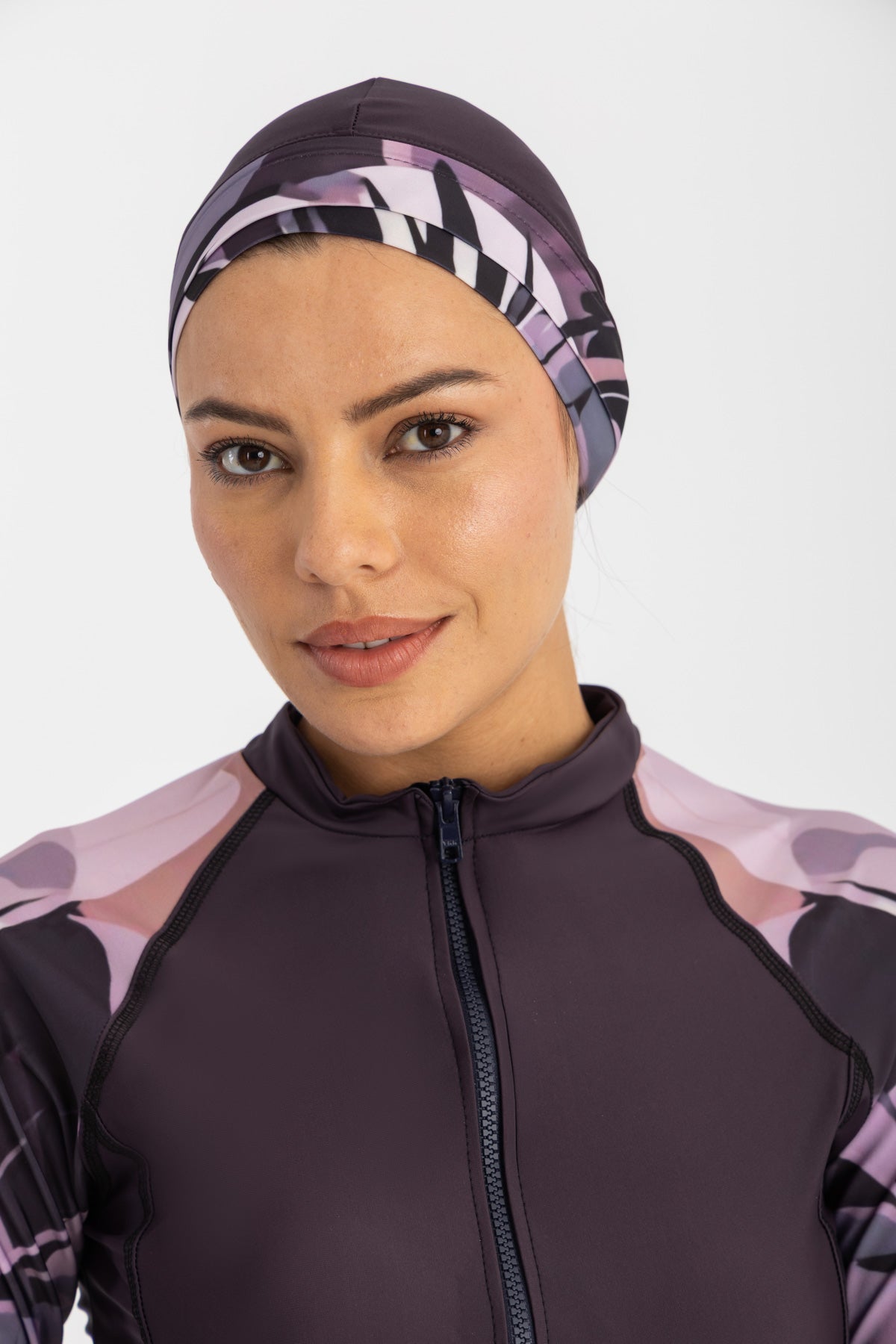 Sleek Swim Turban - Purple Mulberry