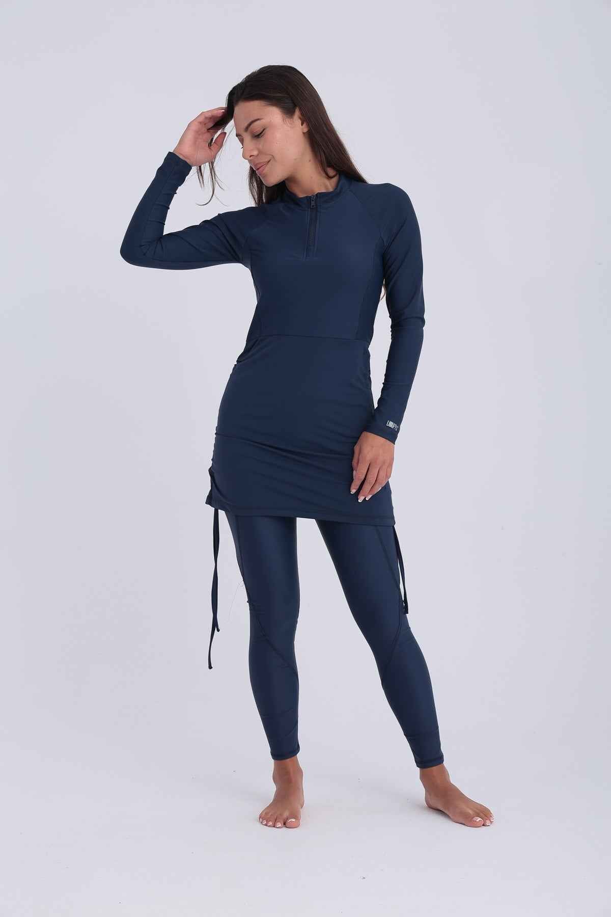 Contour Zip Top-Midnight Wave