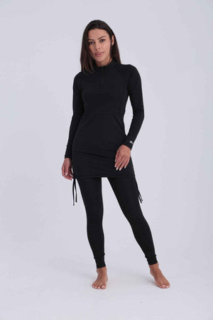 Contour Zip Top-Black