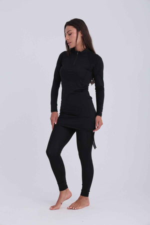 Contour Zip Top-Black