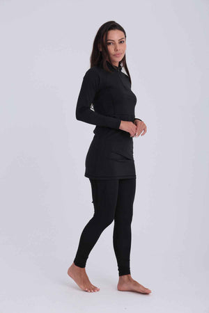 Contour Zip Top-Black