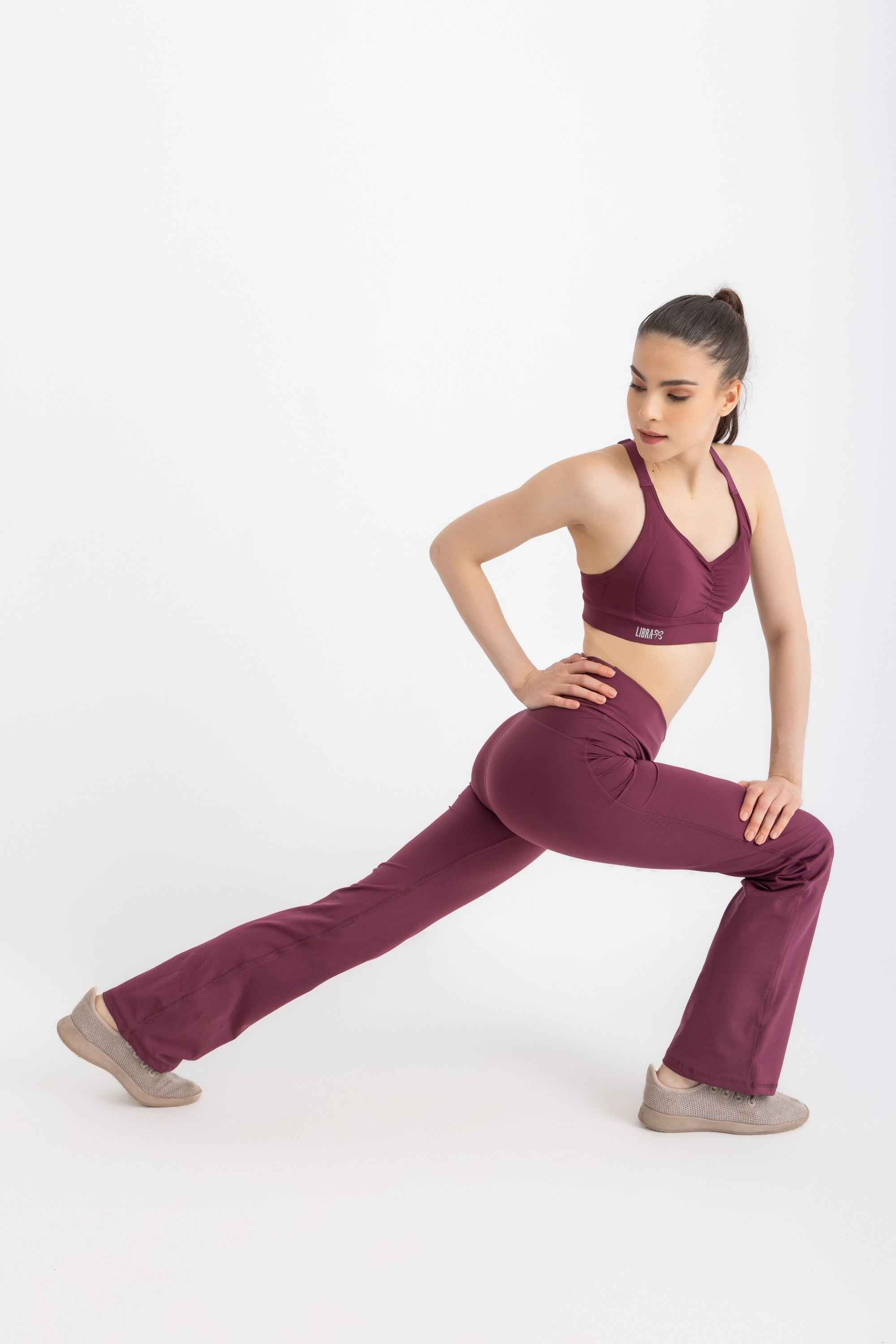 V-Flare Leggings -Crushed Violets - Libra Sport