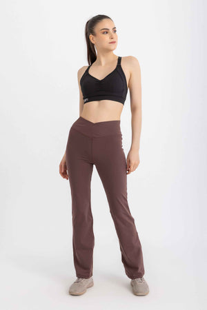 V-Flare Leggings - Deep Mahogany - Libra Sport