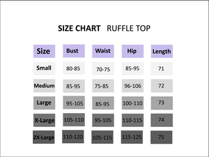 Ruffle Top - Black - Libra Sport