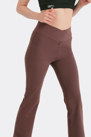V-Flare Leggings - Deep Mahogany - Libra Sport