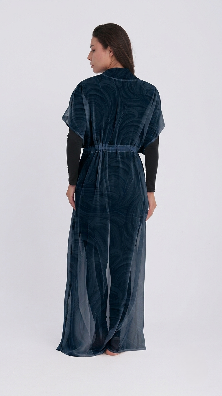 Cover Up Dress - Geomorphic Nautical Blue