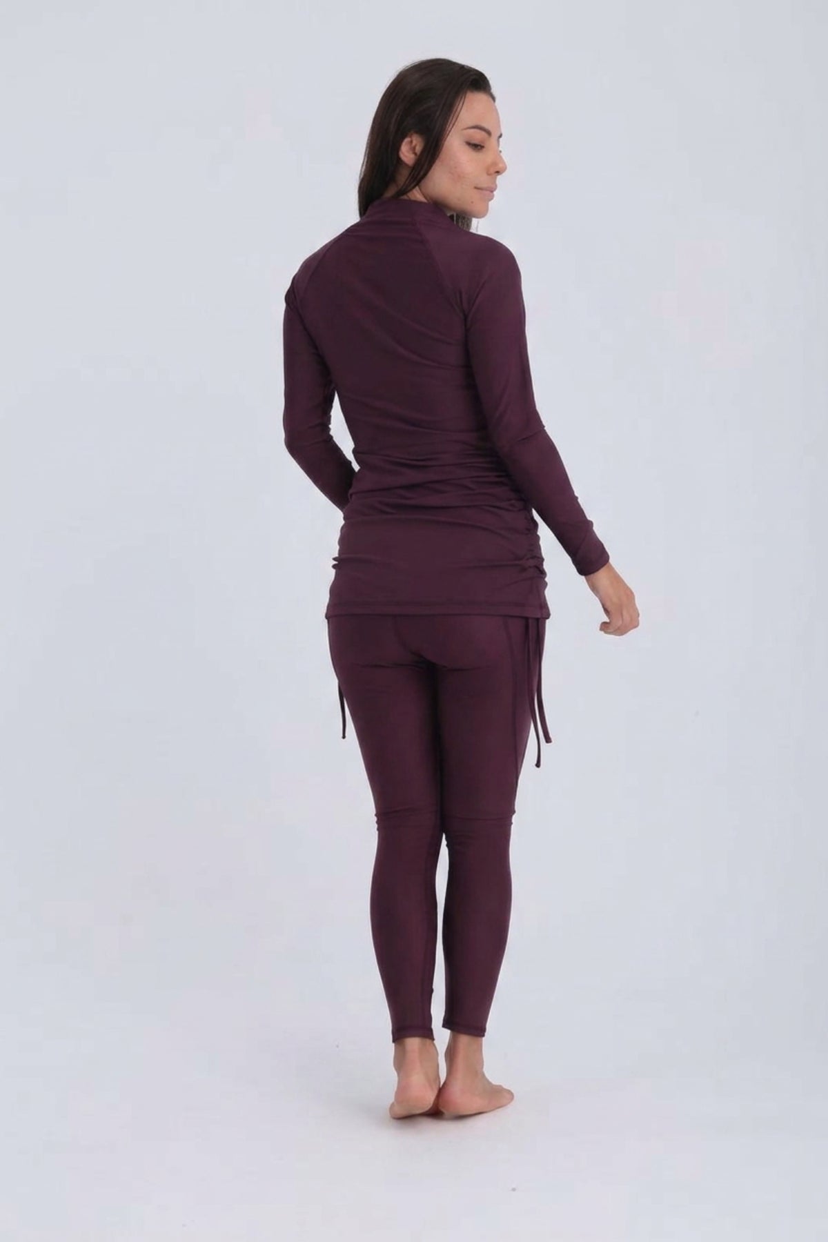 Contour Zip Top-Deep Cherry