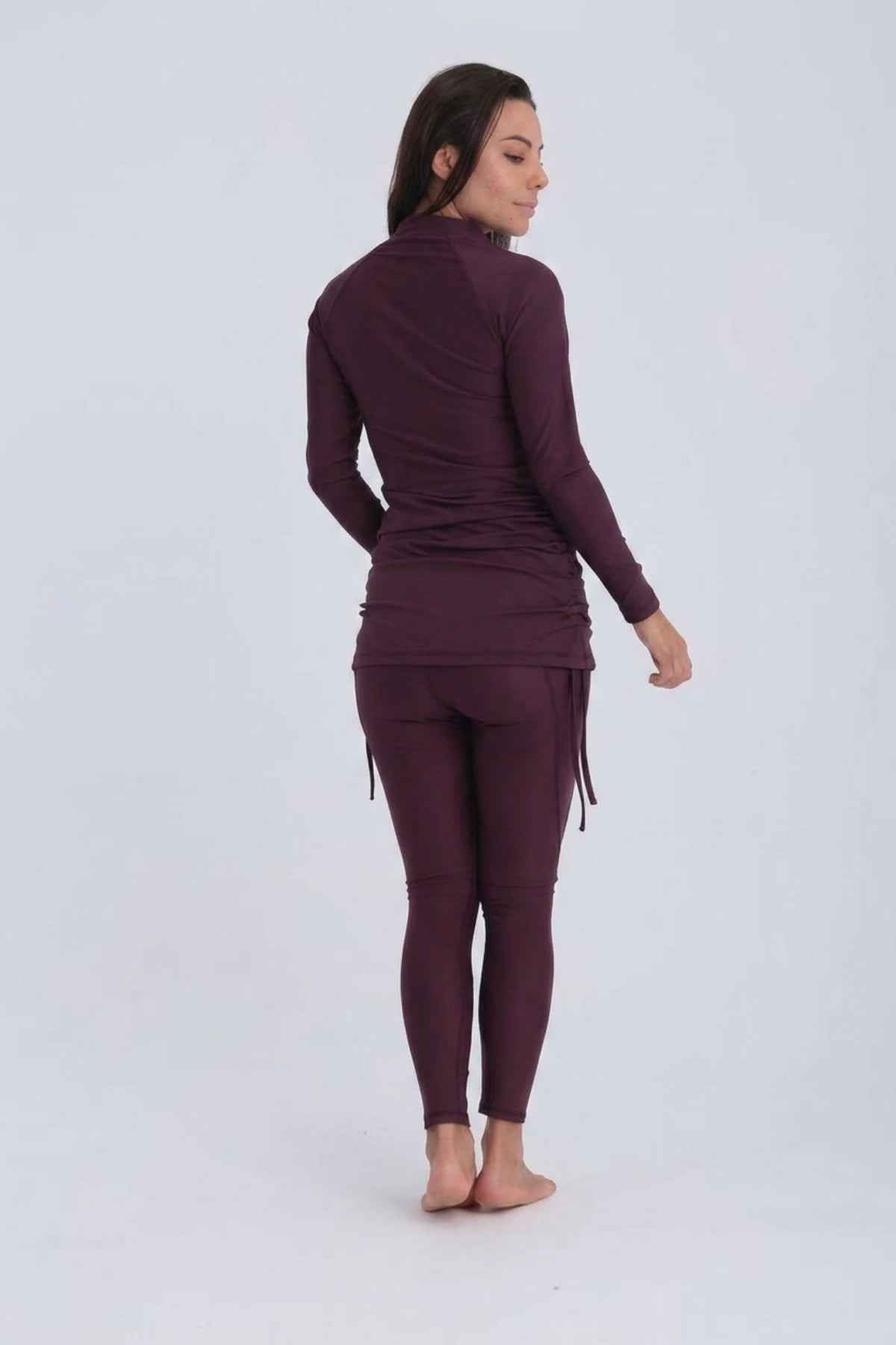 Contour Zip Top-Deep Cherry