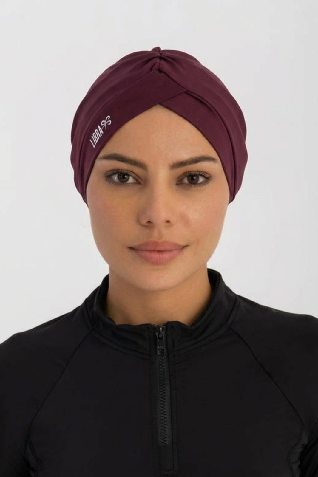 Sleek Swim Turban - Deep Cherry