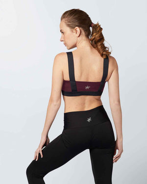 Heather Sports Bra -Maroon Red - Libra Sport
