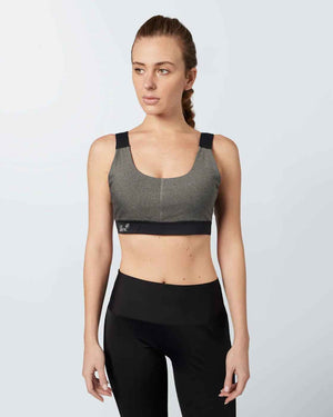 Heather Sports Bra -Charcoal - Libra Sport