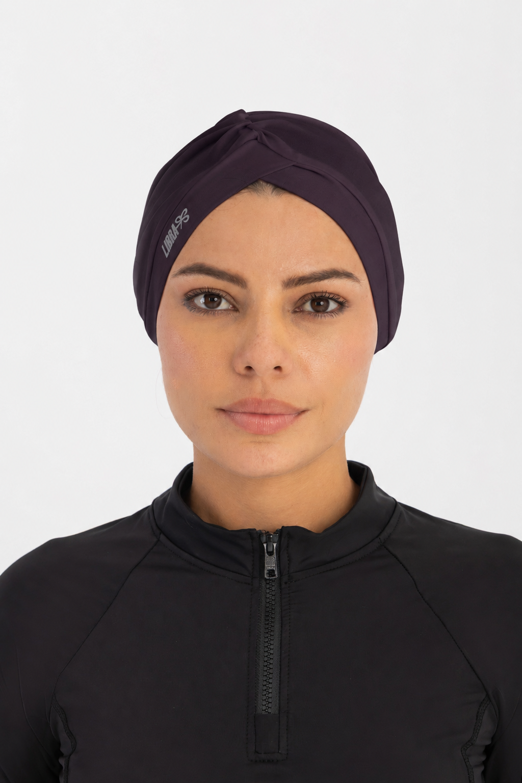 Sleek Swim Turban - Purple Palm