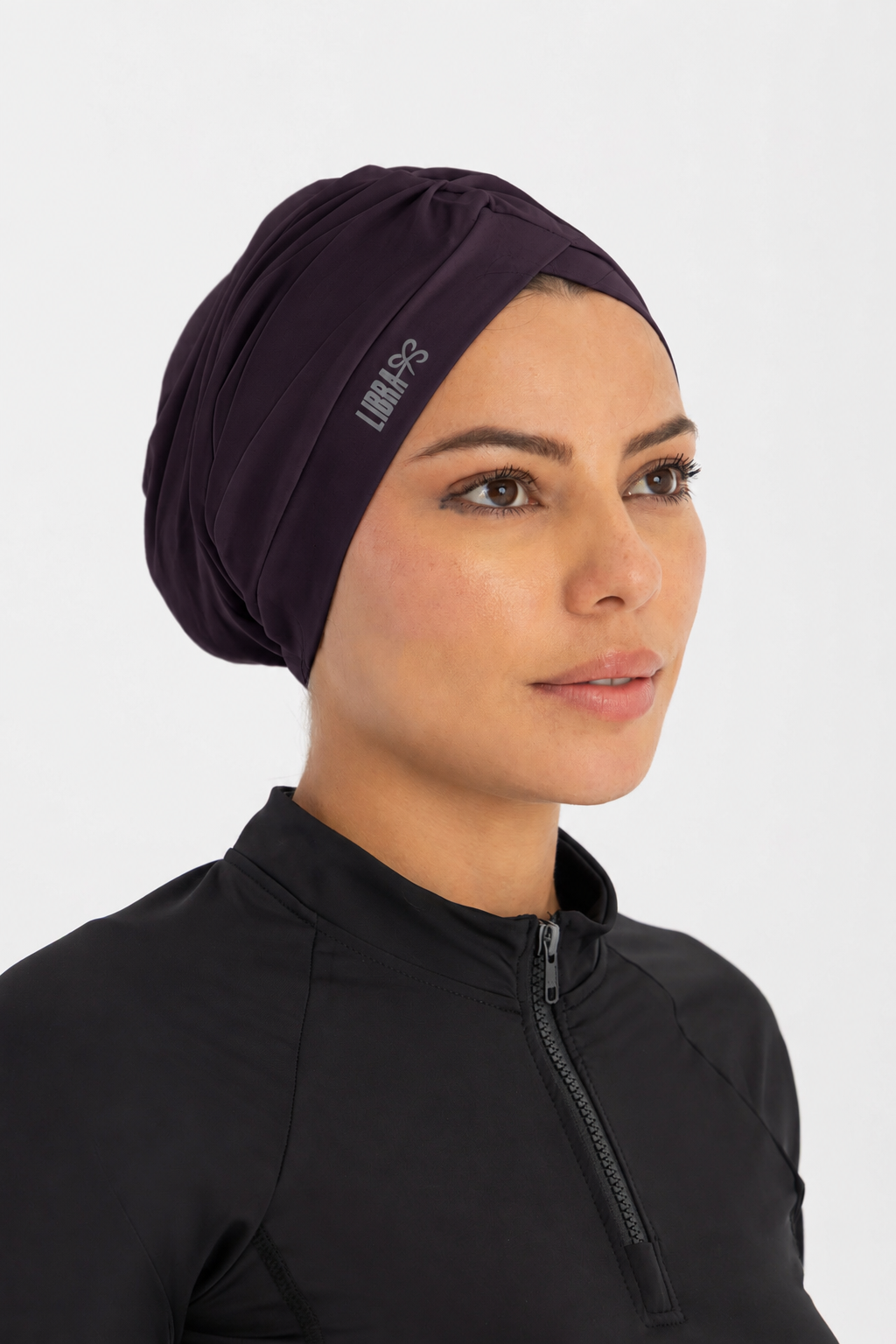 Sleek Swim Turban - Purple Palm