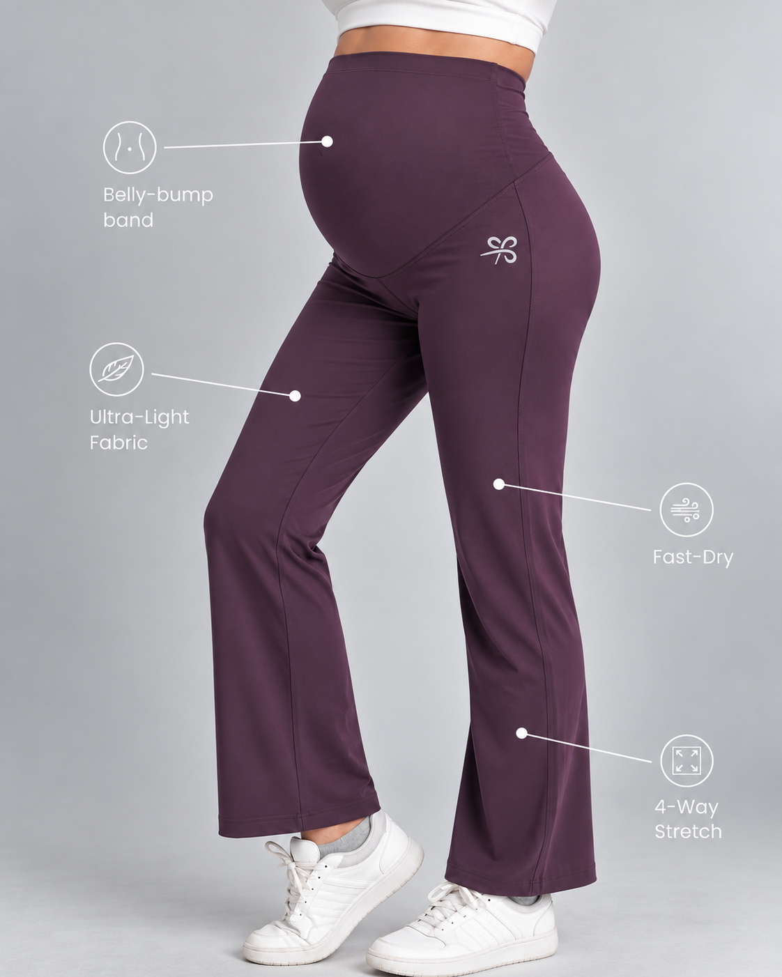 Maternity Ease Pants - Midnight Plum