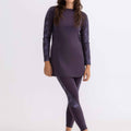 Asymmetrical Basic Swimsuit - Purple Palm - Libra Sport