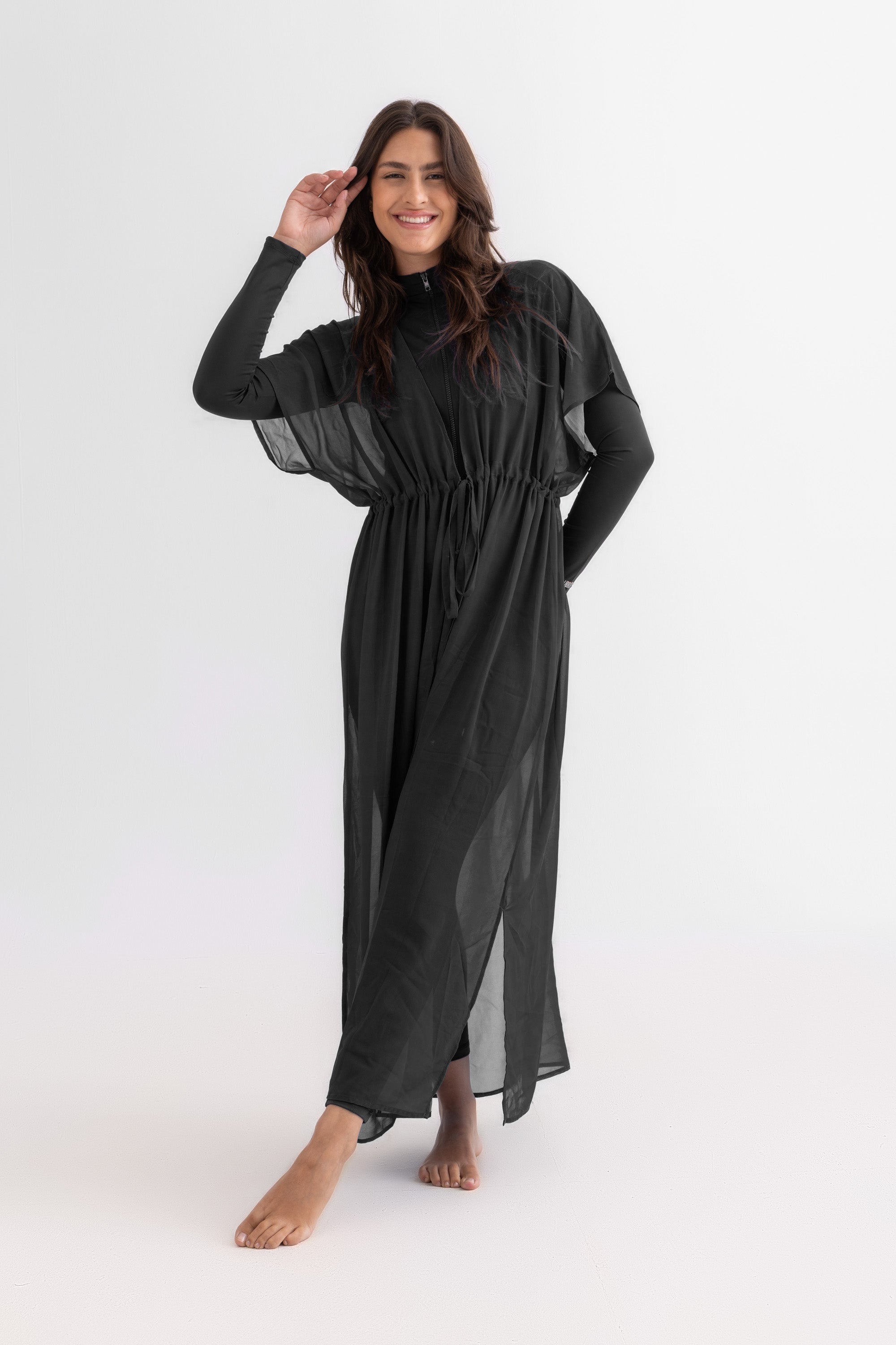 Chiffon Dress - Black - Libra Sport
