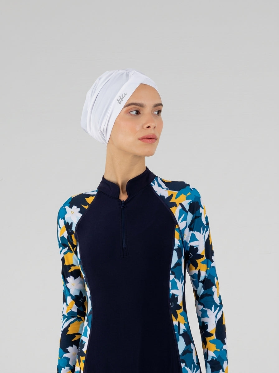 Sleek Swim Turban - White