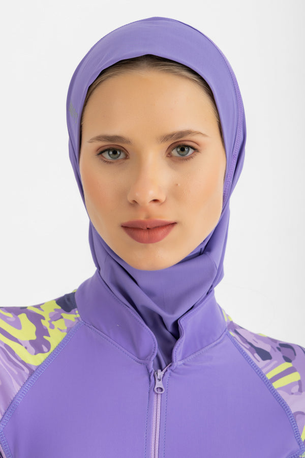 Ultra-Fit Swim Hijab - Jacaranda flower