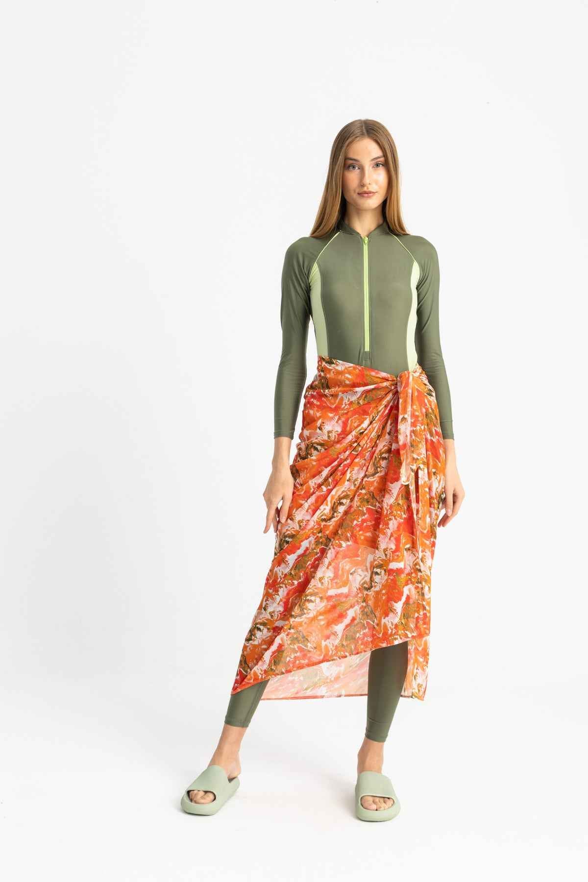 Chiffon Wrap - Green Watermark - Libra Sport