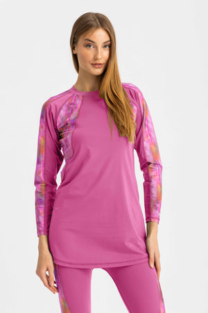 Asymmetrical Basic Swimsuit - Pink Haze - Libra Sport