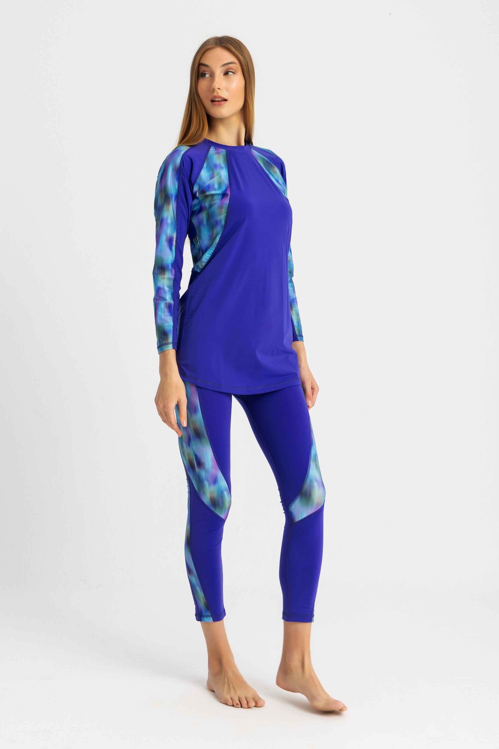 Asymmetrical Basic Swimsuit - Blue Haze - Libra Sport