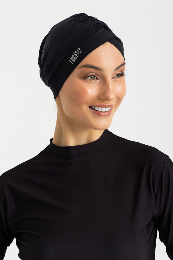 Sleek Swim Turban - Black