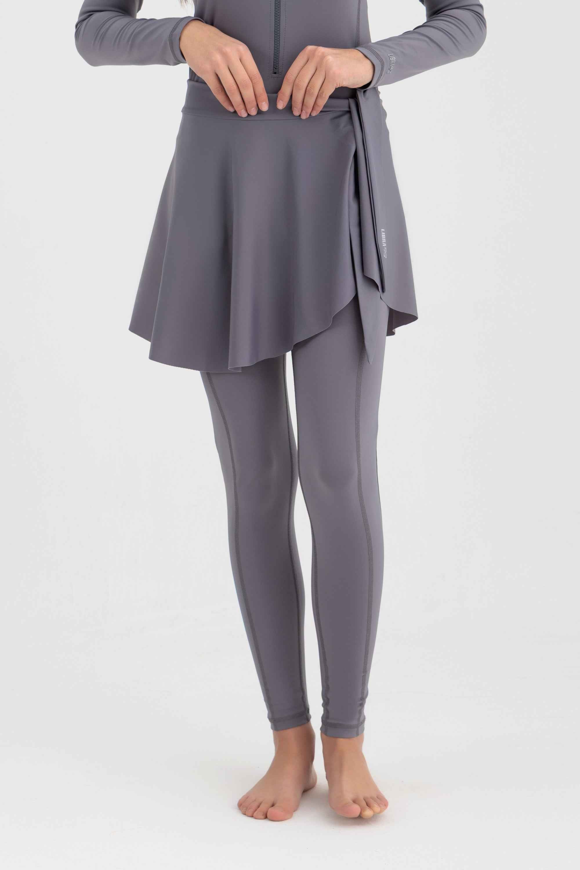 Wave Cover-Up Skirt - Charcoal - Libra Sport