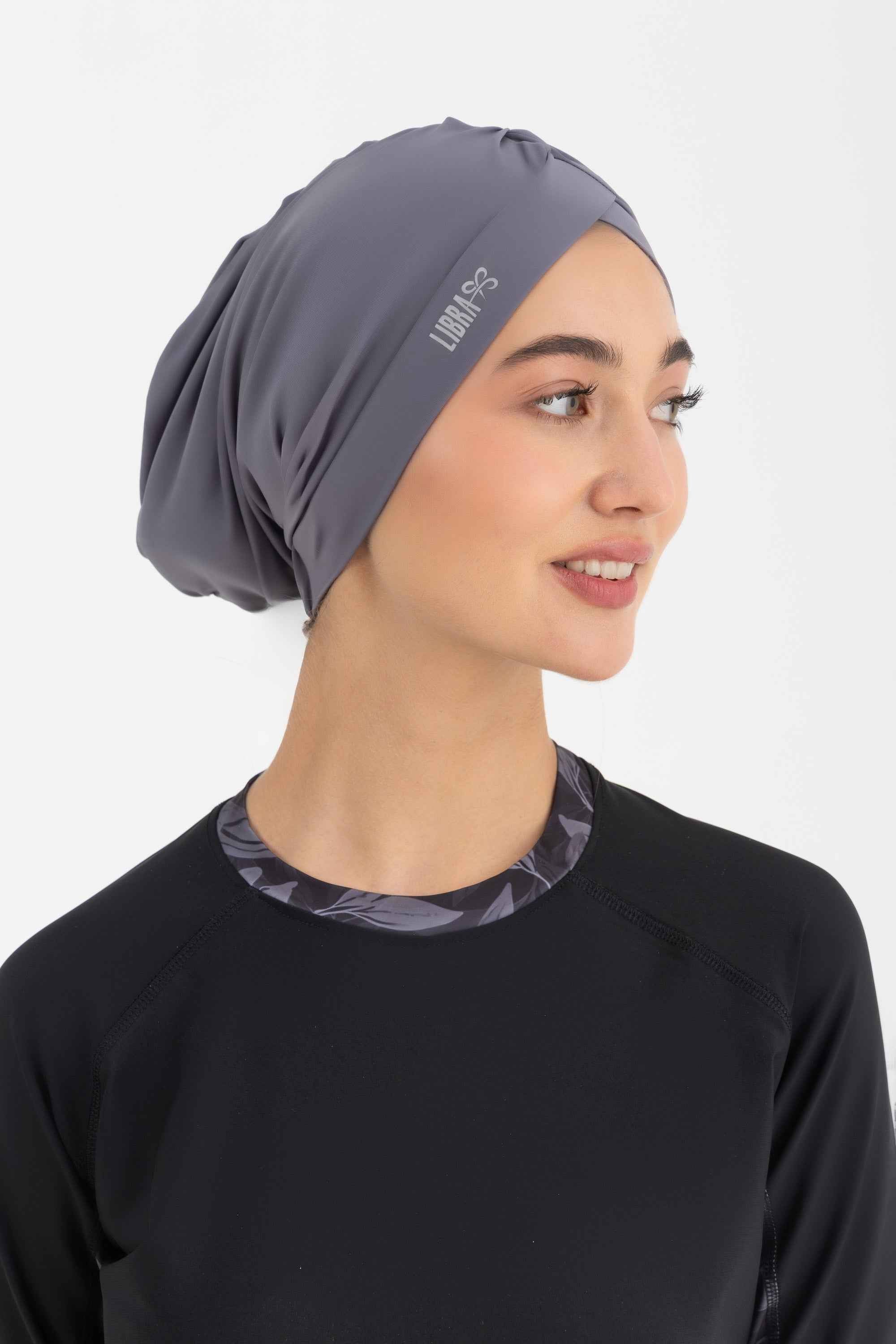 Sleek Swim Turban - Charcoal - Libra Sport