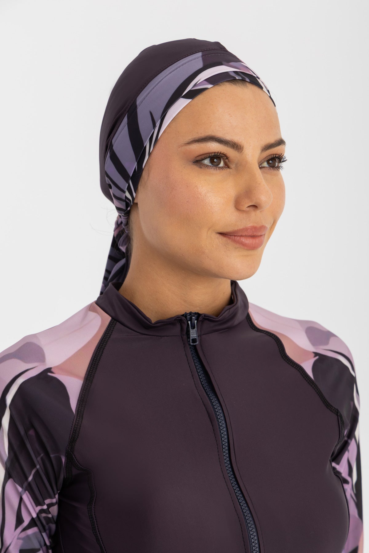 Sleek Swim Turban - Purple Mulberry