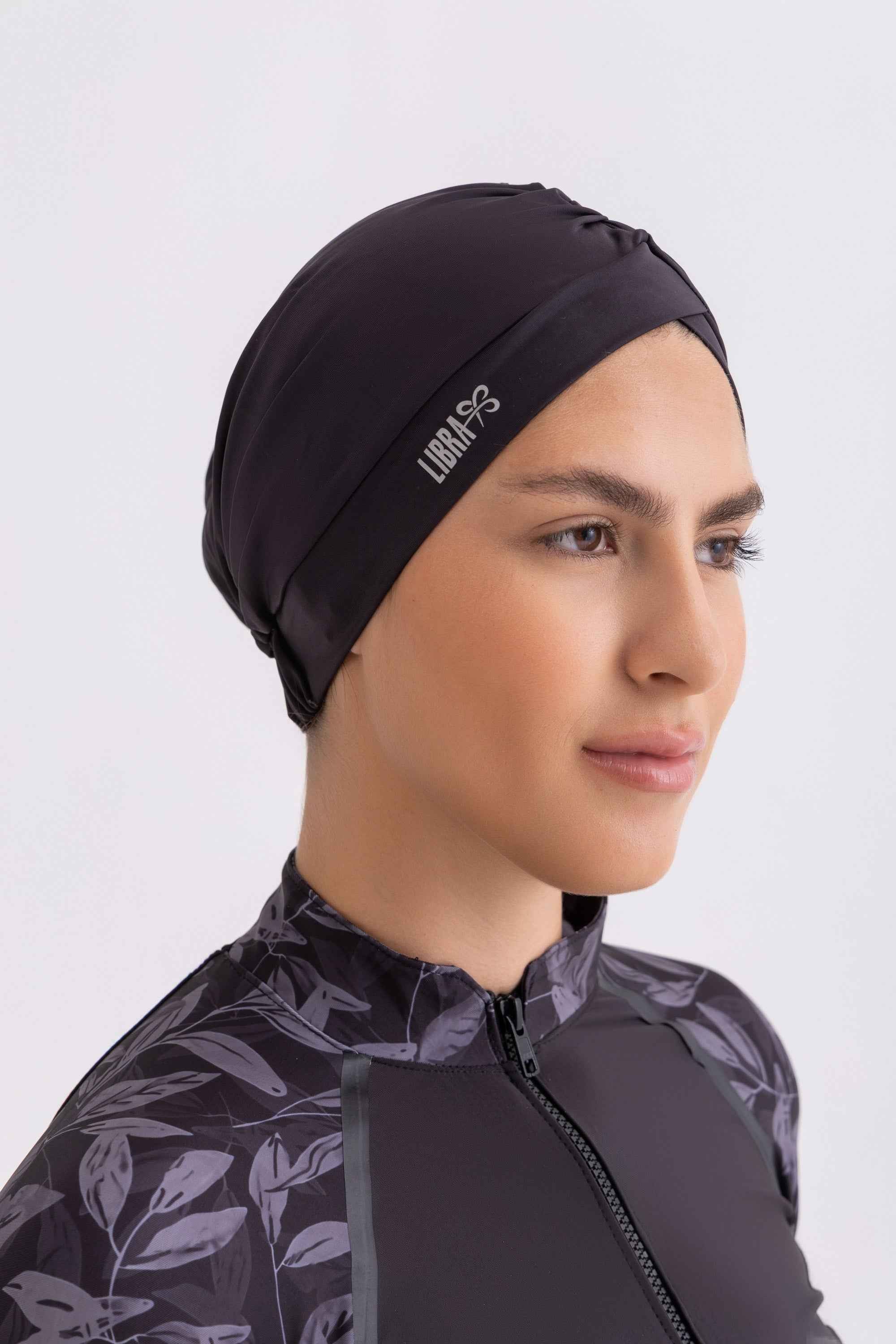Sleek Swim Turban - Metallic Black - Libra Sport